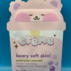 Crème Beary Soft Skin Printed Sheet Mask Retinol Hyaluronic Acid